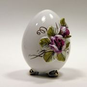 Jajko ceramiczne małe z różowymi różami JM033
